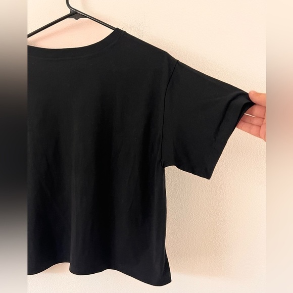 NWT Champion Leopard Print Logo Black Cropped Shirt Sleeve T-Shirt Size Medium - Picture 11 of 13